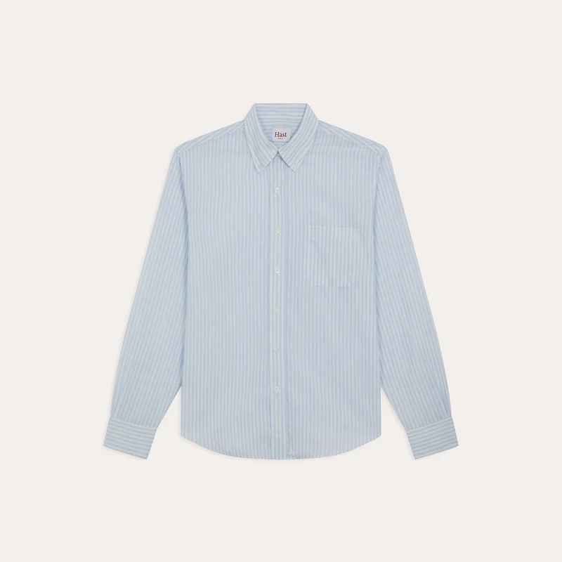 Chemise en coton rayure bleu ciel