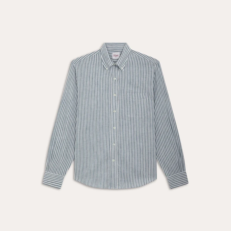 Chemise en coton rayure émeraude