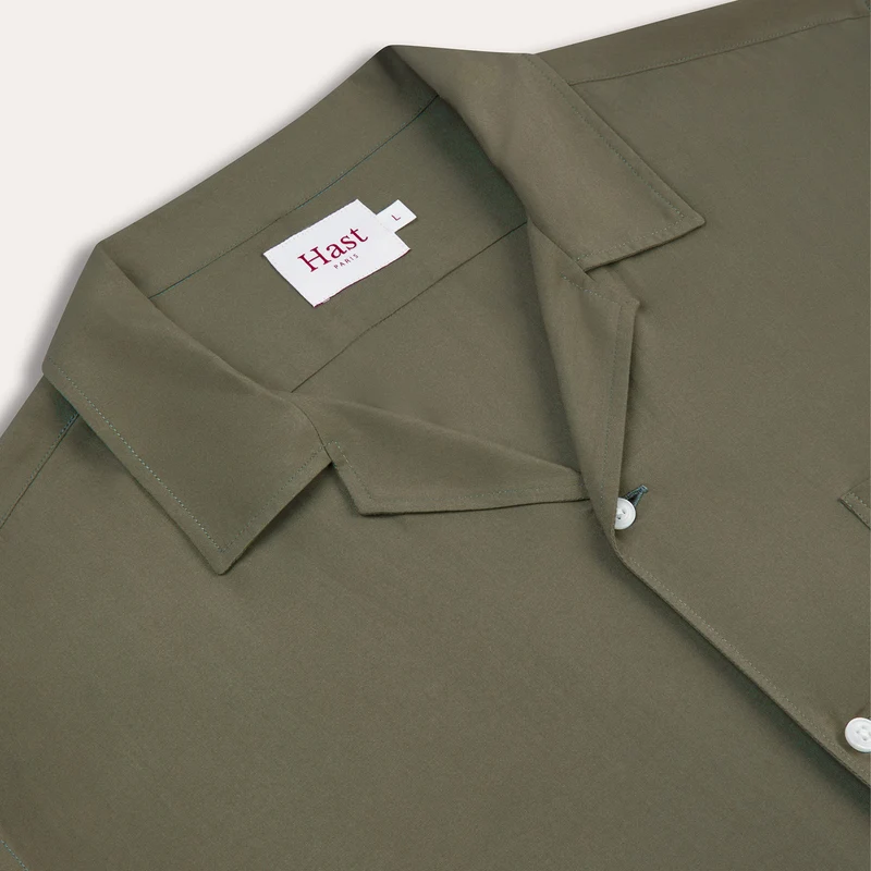 Chemise à manches courtes en viscose Ecovero kaki