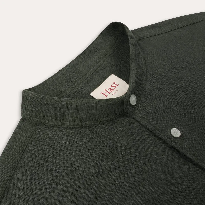Chemise en lin kaki