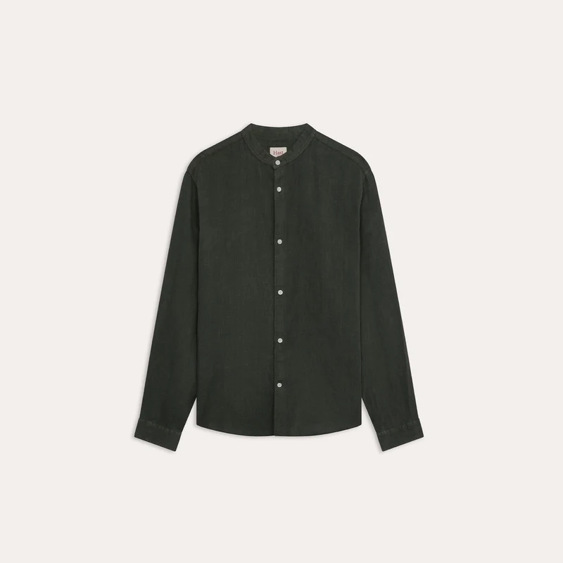 Chemise en lin kaki