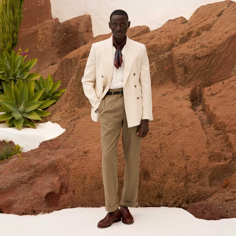 Chemise à manches courtes en lin et coton blanc