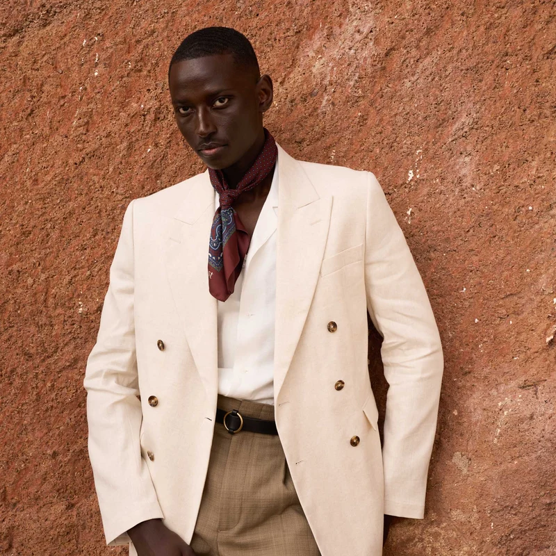 Chemise à manches courtes en lin et coton blanc