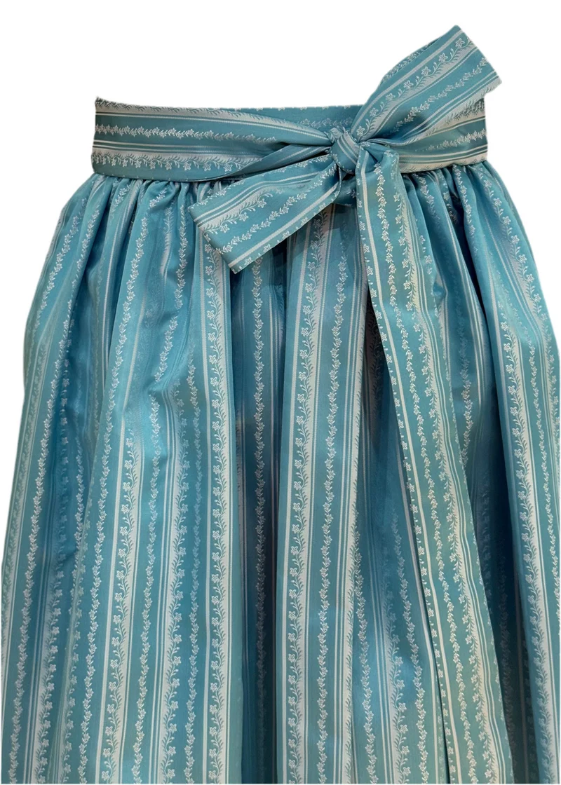 Dirndlschürze Goldstich Streifen hellblau 65cm