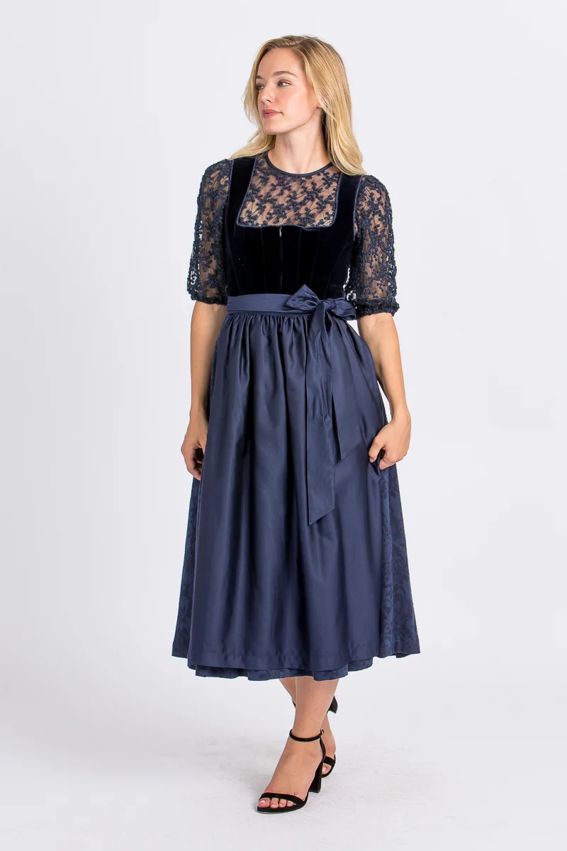 Madame Marie Samtdirndl Noctuna blau
