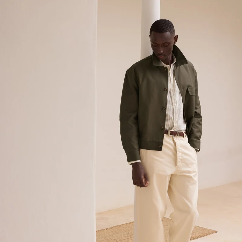 Blouson en coton kaki