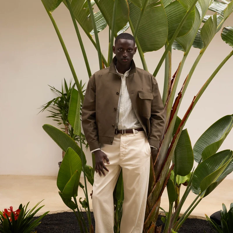 Blouson en coton kaki