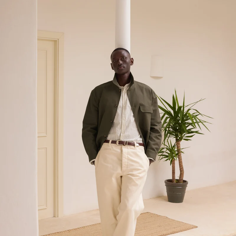 Blouson en coton kaki