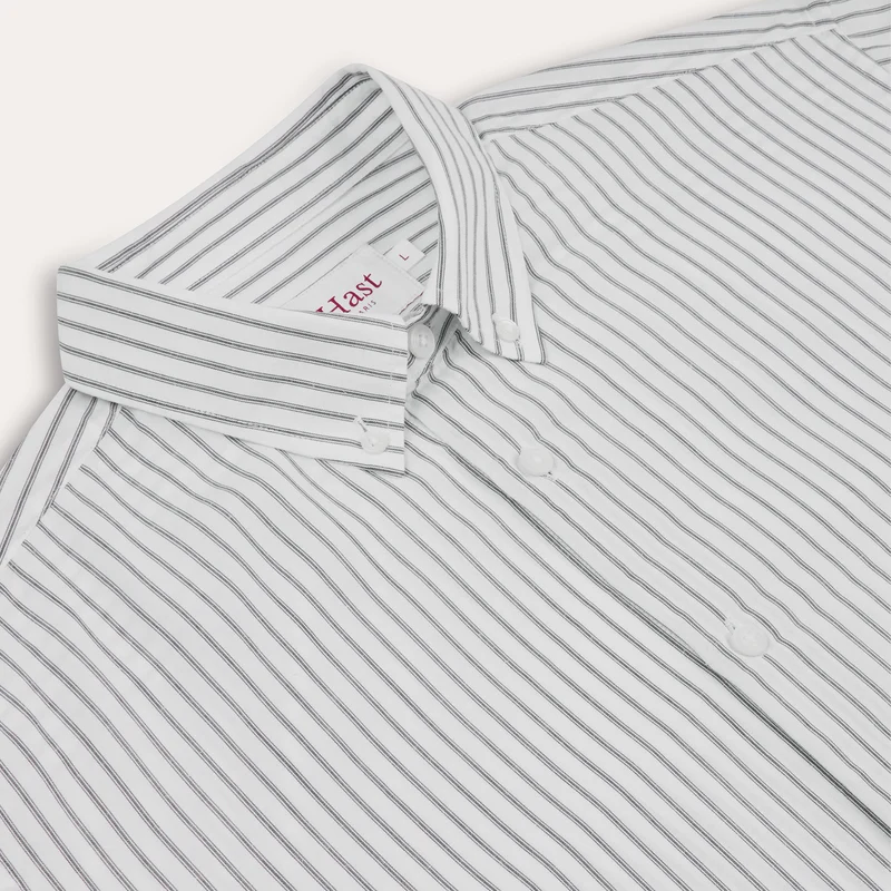Chemise en Tencel et ortie à rayures grises