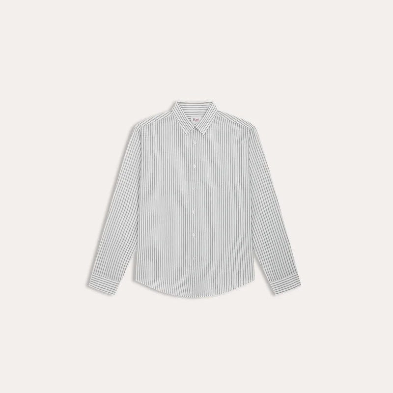 Chemise en Tencel et ortie à rayures grises
