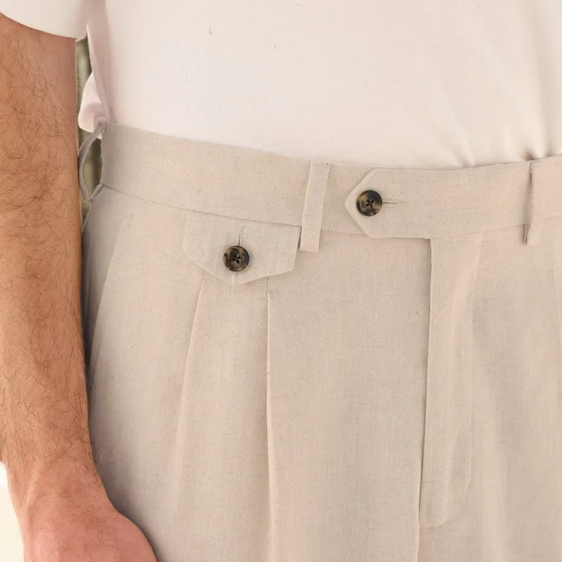 Pantalon beige en chanvre et coton biologique