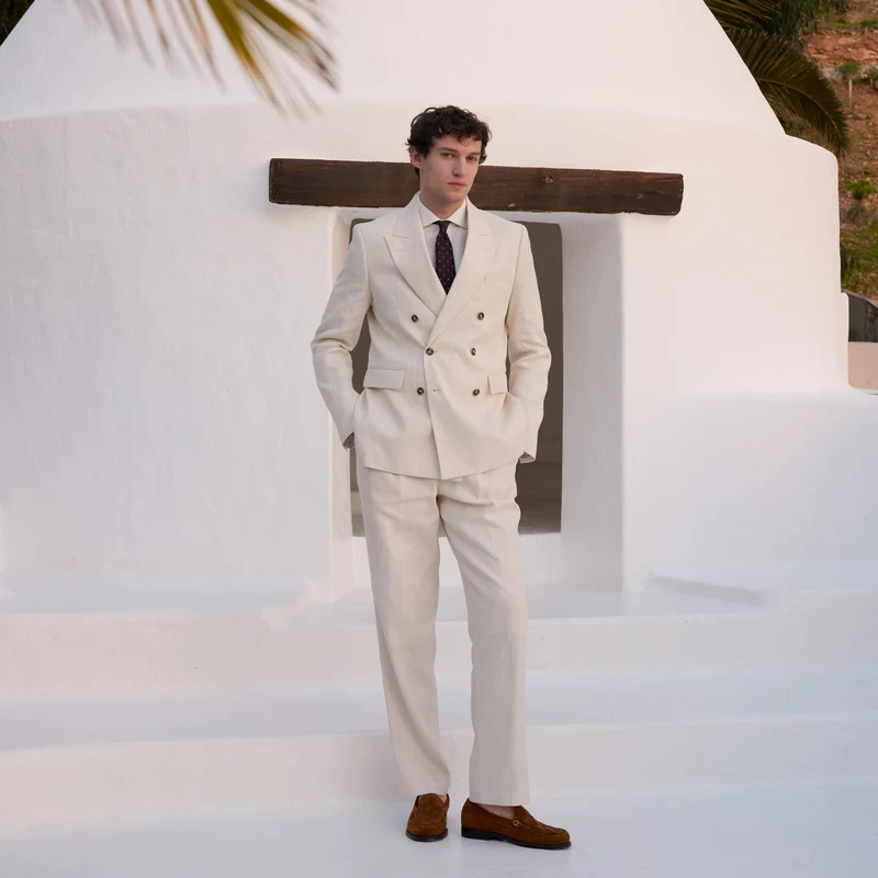 Pantalon beige en chanvre et coton biologique