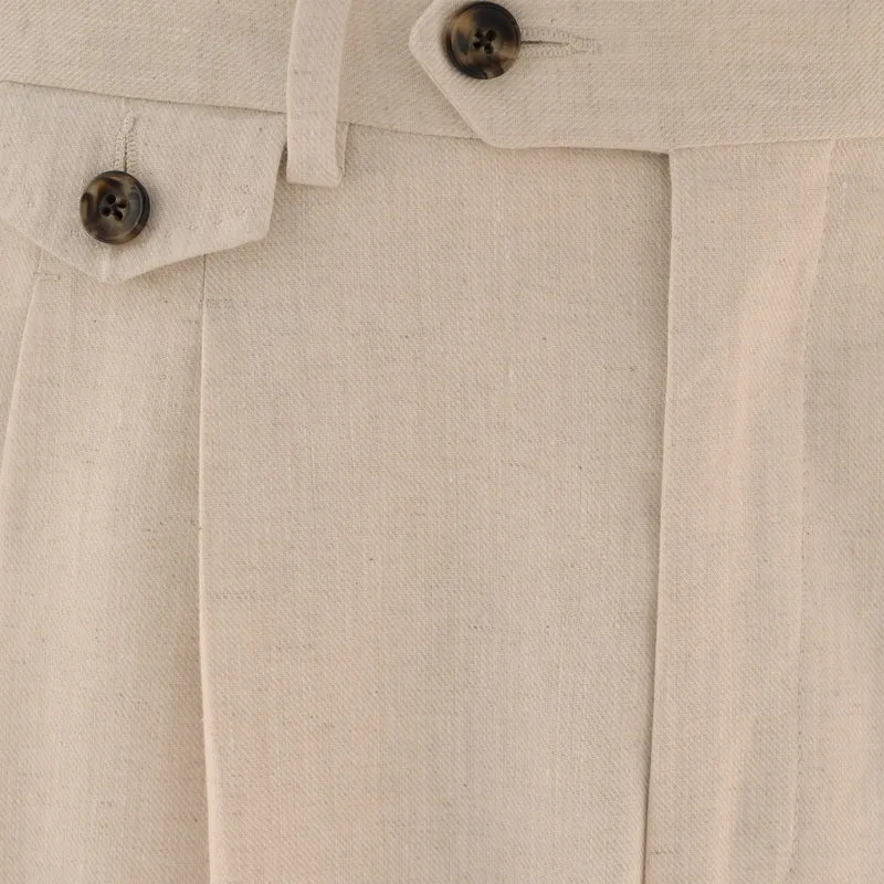 Pantalon beige en chanvre et coton biologique