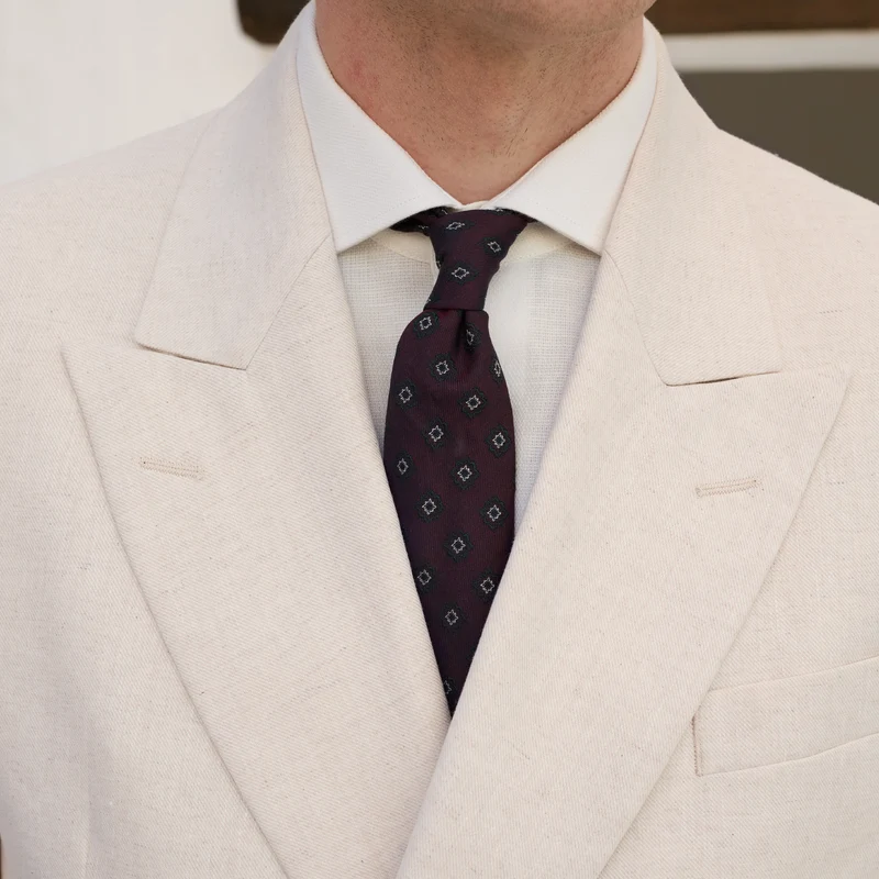 Veste croisée beige en chanvre et coton biologique