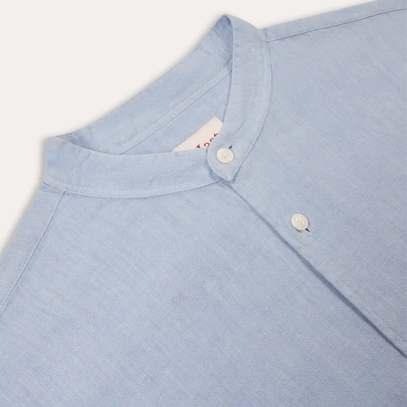 Chemise en lin bleu clair