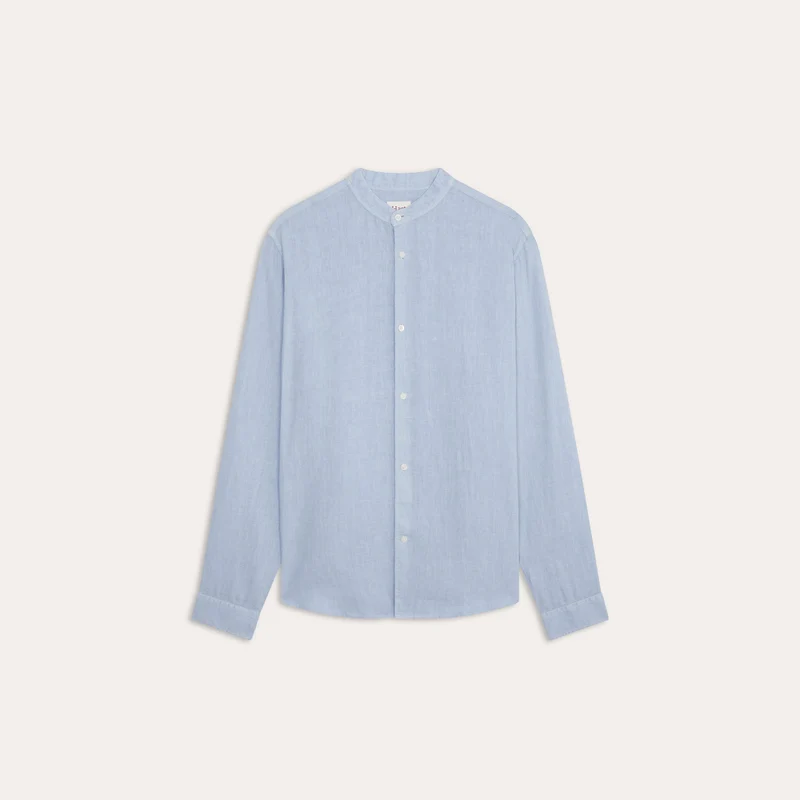 Chemise en lin bleu clair