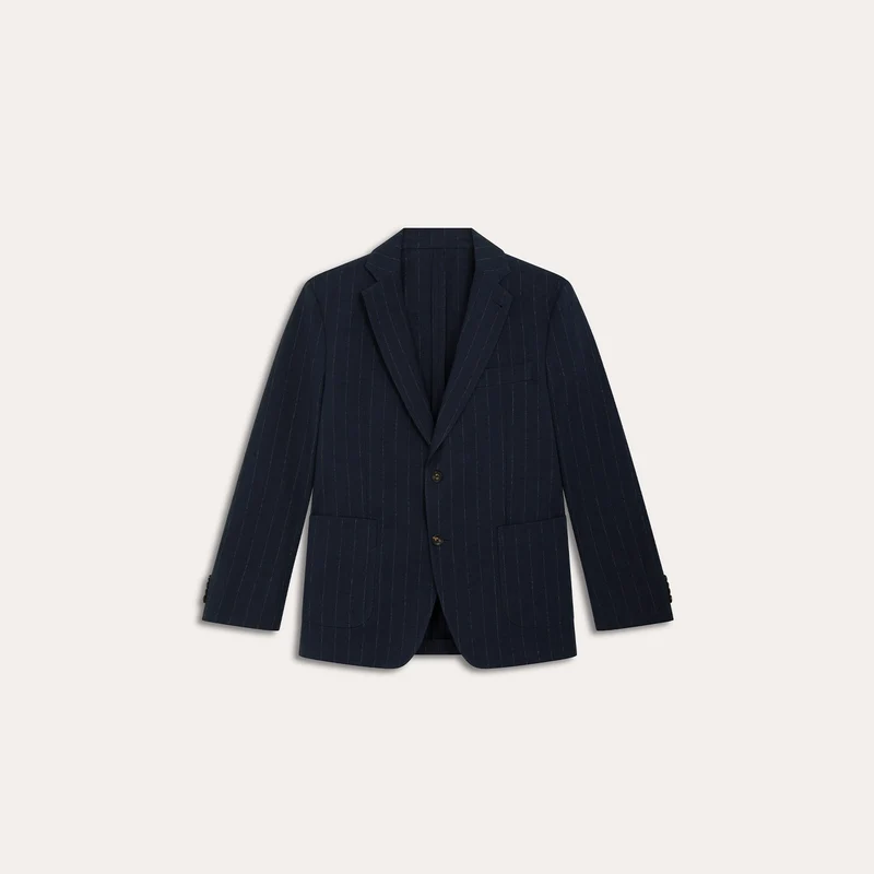 Veste en lin et coton à rayures marine