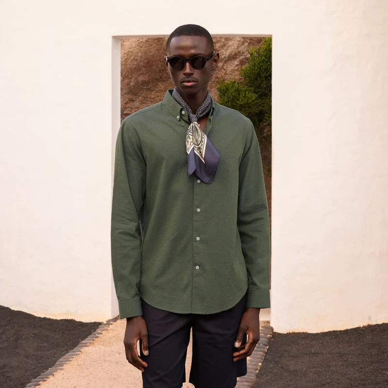 Chemise en coton vert