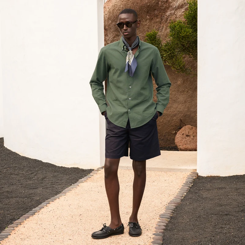 Chemise en coton vert