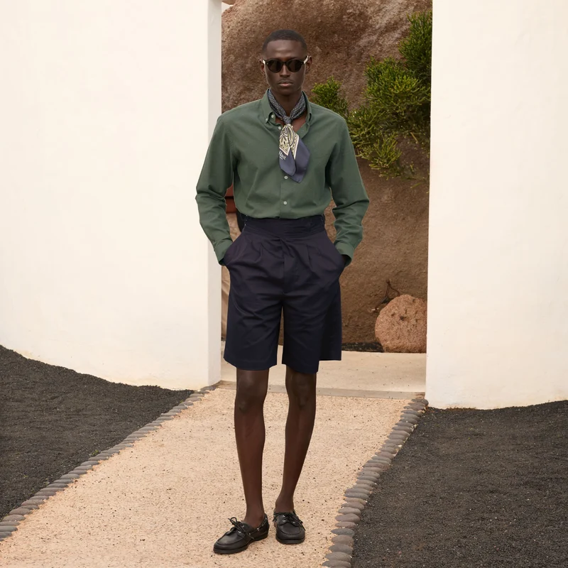 Chemise en coton vert