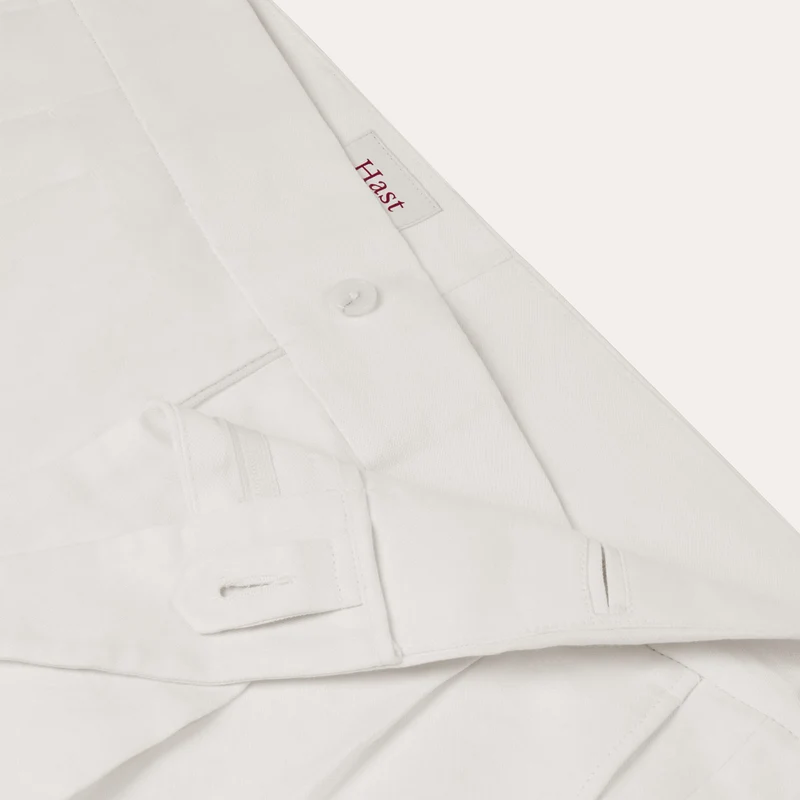 Pantalon Gurkha en lin et coton blanc