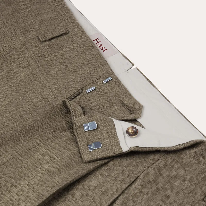 Pantalon drop loop brun à pinces