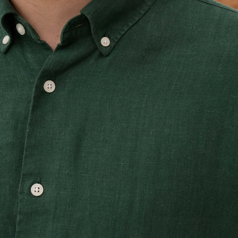 Chemise en lin émeraude