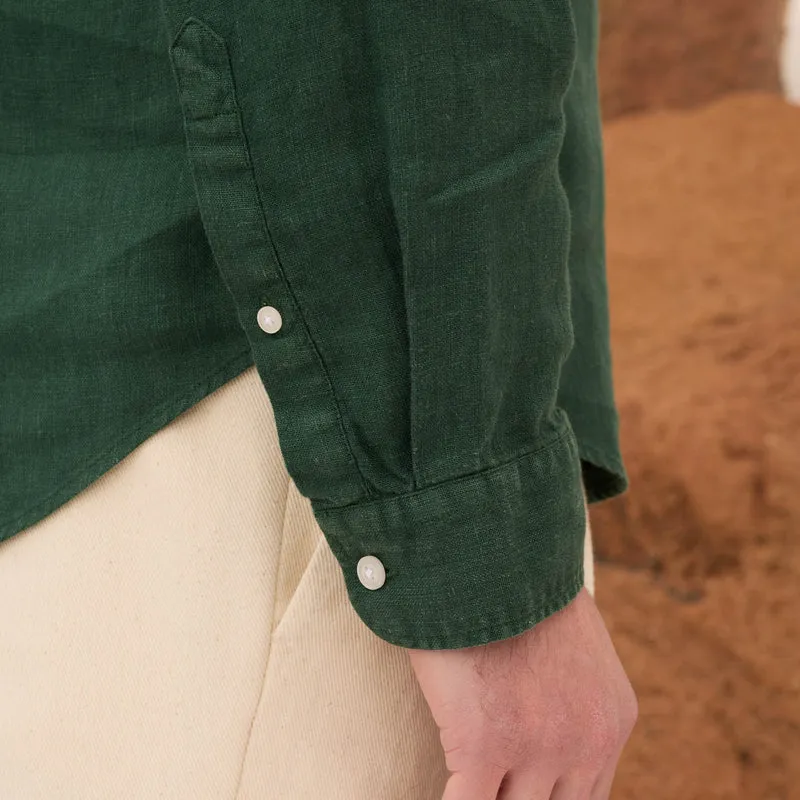Chemise en lin émeraude