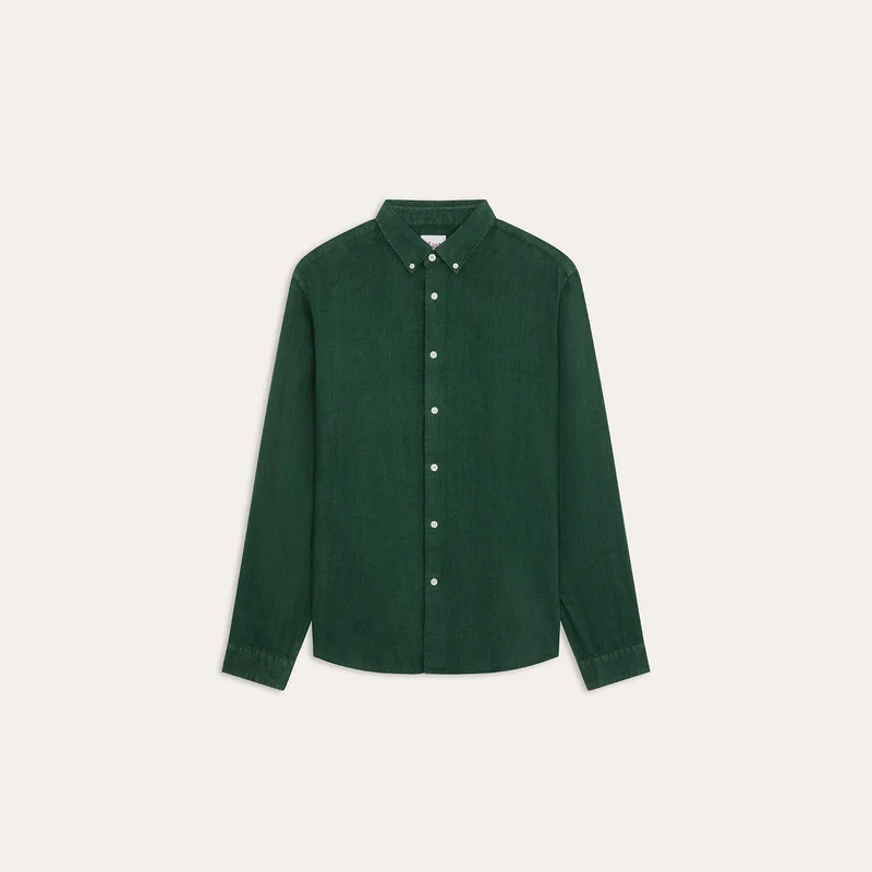 Chemise en lin émeraude