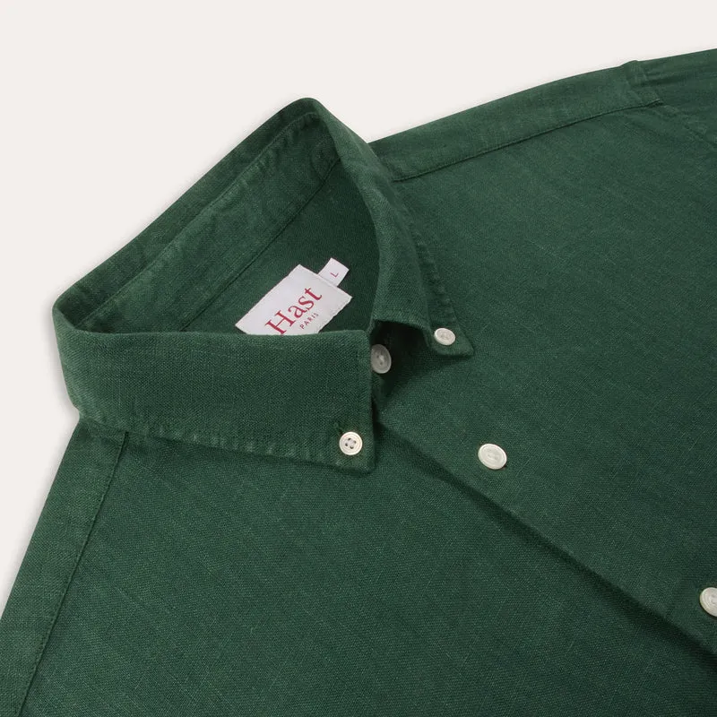 Chemise en lin émeraude