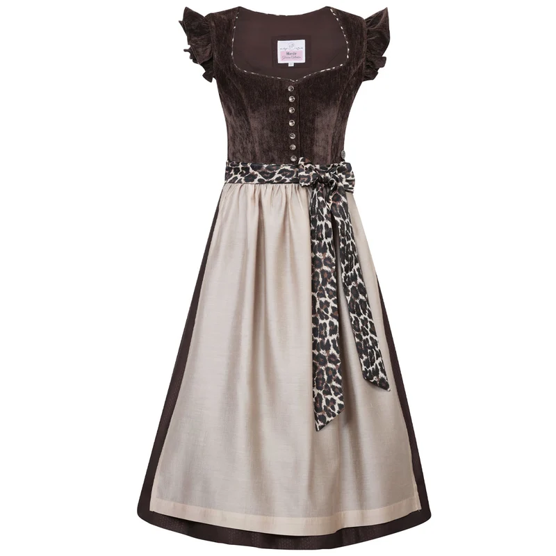 MarJo Dirndl Oberhofen Espresso-Leo Flügelarm Abnehmbar 70cm