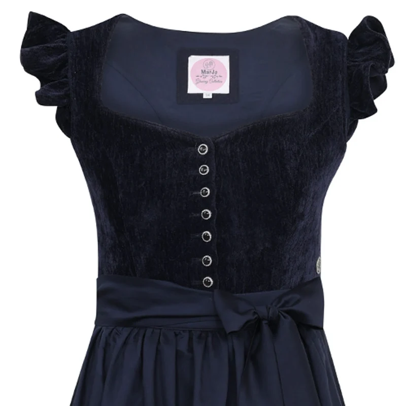 MarJo Dirndl Hochwinkel Midnight Abnehmbare Flügelärmel 70cm