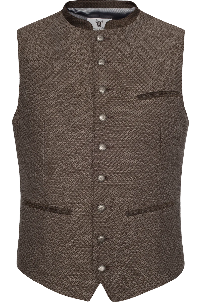 Herren Trachtenweste mit Jacquardmuster - kupfer