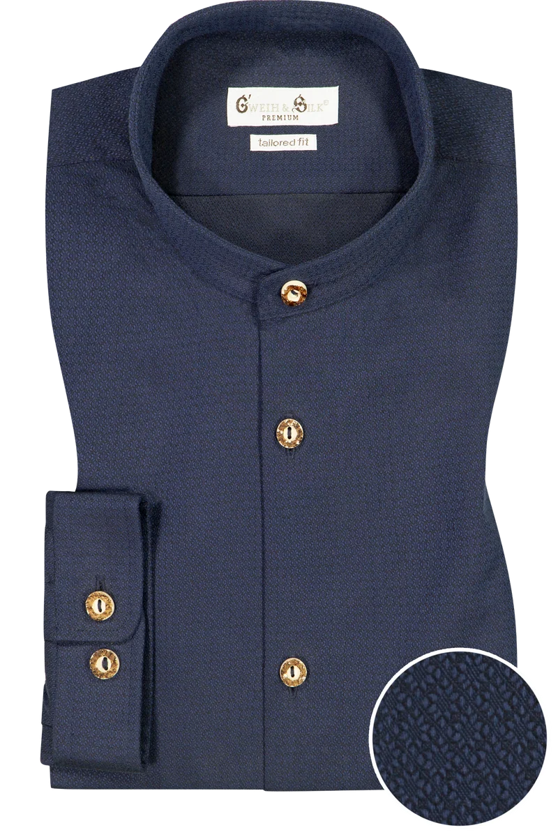Herren Trachtenhemd gemustert Tailored Fit - navy