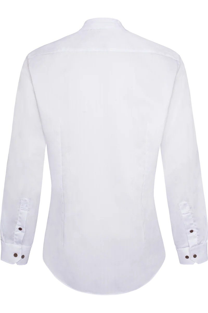 Herren Trachtenhemd mit Stehkragen Tailored Fit - weiß weiß