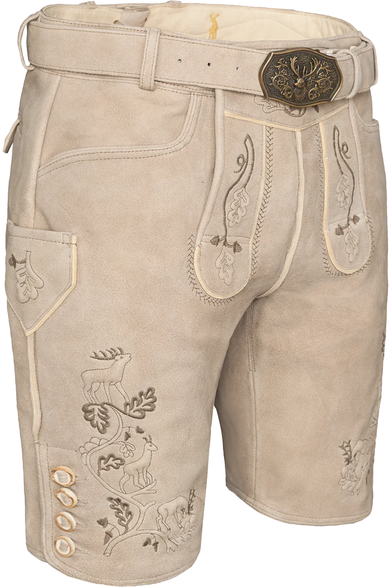 Herren Lederhose kurz mit Gürtel