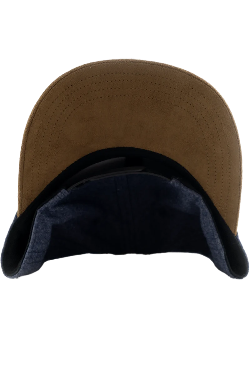 Unisex Trachtencap aus Flanell mit Edelweiß-Stickerei - flanellblau