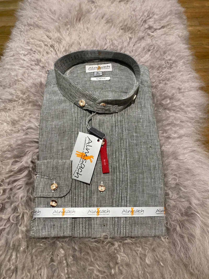Trachtenhemd Langarm Slim Fit oliv