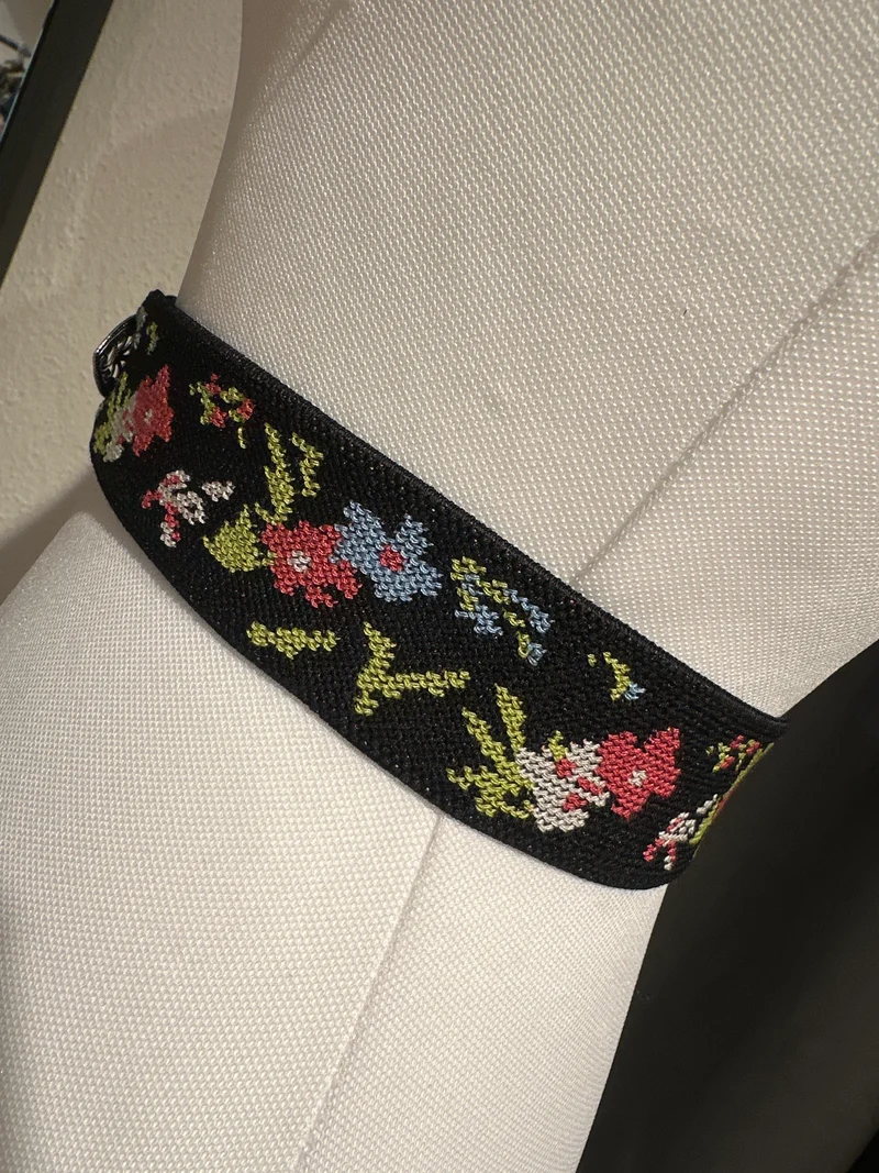 Trachtengürtel Stretch mit Schliße silber