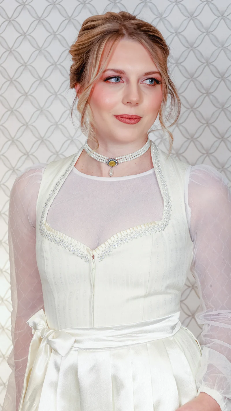 Dirndl Goldstich weiß 75cm