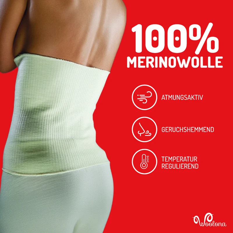 Nierenwärmer aus 100% Merinowolle