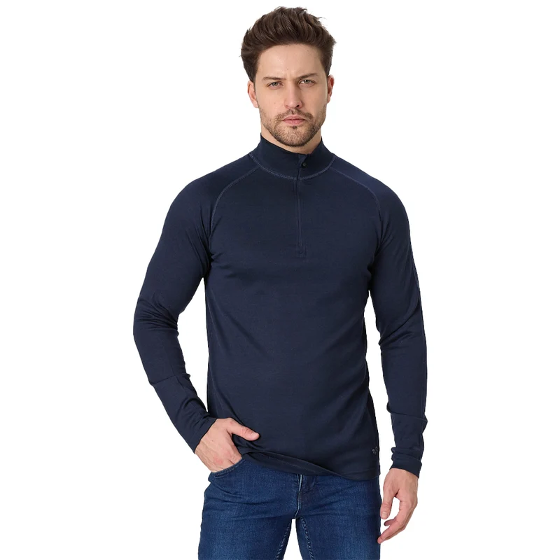 Merino 250 Pullover 1/4 Zip Herren - BORA - 100% Merinowolle
