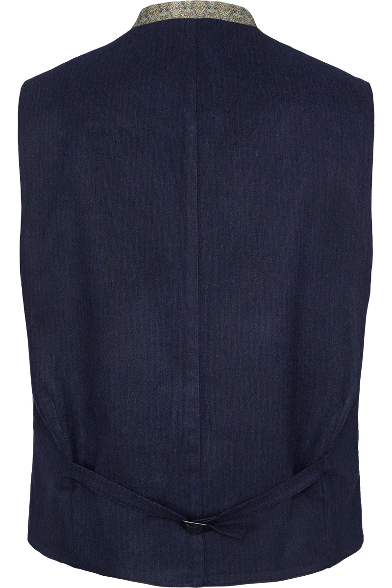 Herren Slim-Fit-Trachtenweste mit Hornknöpfen - oliv