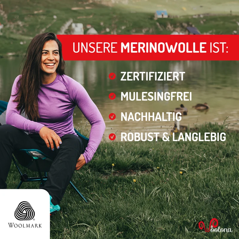 Langarmshirt - KONA - 100% Merinowolle