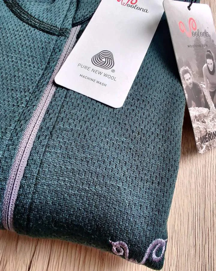 Langarmshirt - HALLDOR - 100% Merinowolle (Zip)
