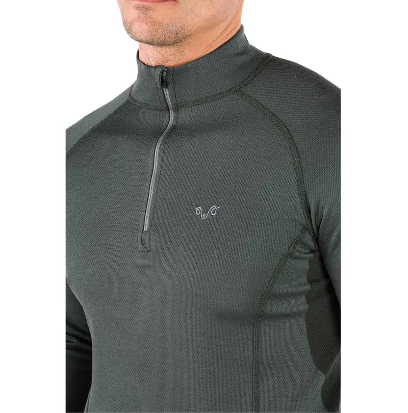 Langarmshirt - HALLDOR - 100% Merinowolle (Zip)
