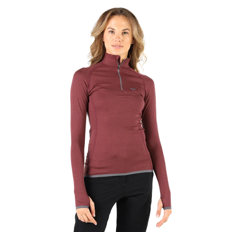 Langarmshirt - LORICA - 100% Merinowolle (Zip)