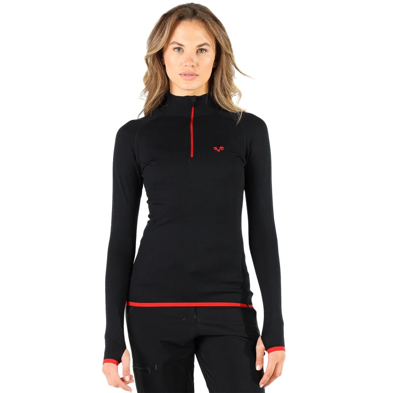 Langarmshirt - LORICA - 100% Merinowolle (Zip)