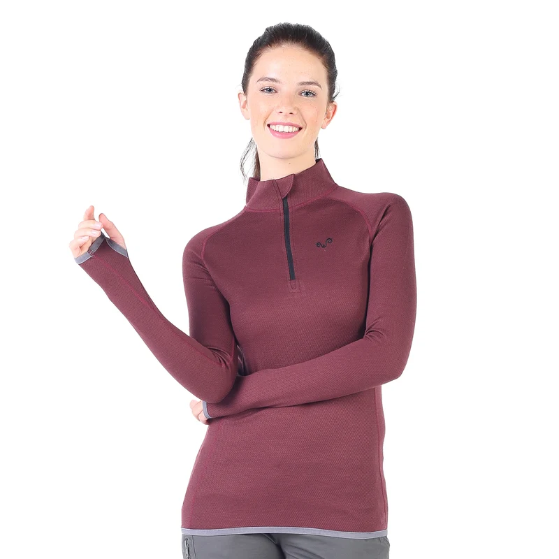 Langarmshirt - LORICA - 100% Merinowolle (Zip)