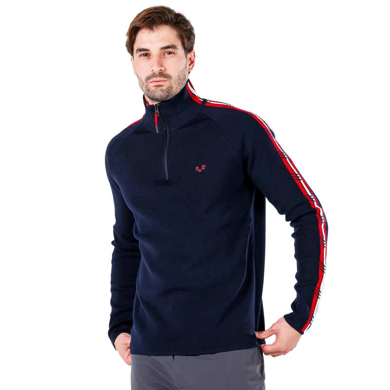 Merino Pullover Herren - NOYAN - 100% Merinowolle 1/4 (Zip)